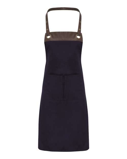 Artisan Collection by Reprime RP123, Espresso Bib Apron, Navy/ Brown