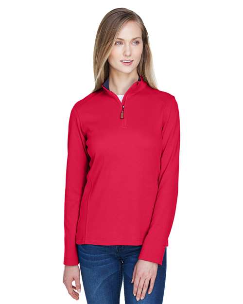 Women's DRYTEC20™ Performance Quarter-Zip Pullover - - 13181 Red Navy Red 661B2 7-7.9 oz AB Exclusive Brands CA New ab Cotton - 100% Devon & Jones DG479W Long Sleeves Moisture-Management New AB Performance Polos & Knits Pullovers Quarter-Zips S&S Deep Deals S&S Exclusive Brands Tops Womens Wrinkle Free Zips