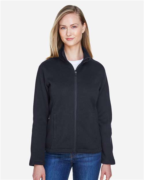 Devon & Jones DG793W, Women's Bristol Full-zip Sweater Fleece Jacket, Black
