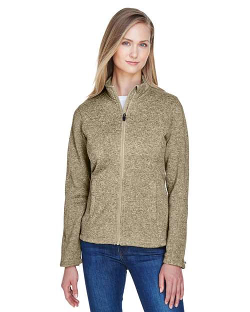 Women's Bristol Full-Zip Sweater Fleece Jacket - - 13182 Khaki Heather 709B2 9-9.9 oz AB Exclusive Brands CA New ab Devon & Jones DG793W Explore Corporate Explore Corporate Company Travel Explore Corporate Outings & Events Fleece Full-Zips Jackets Long Sleeves New AB Outerwear Pockets Polyester - 100% S&S Exclusive Brands UG Playbook Uniforming & Gifting Playbook - Corporate Gifting Uniforming & Gifting Playbook Corporate Womens Zips