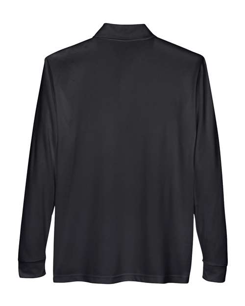 CORE365 88192P, Men's Pinnacle Performance Long Sleeve Piqué Polo With Pocket, Black