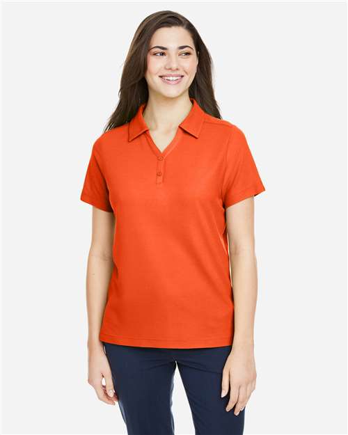 CORE365 CE112W, Women's Fusion Chromasoft Pique Polo, Campus Orange
