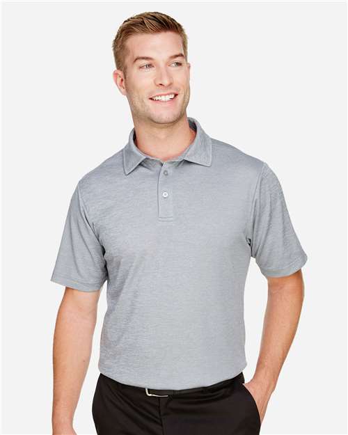 Devon & Jones DG22, Men's Crownlux Performance Address Mélange Polo, Grey Melange