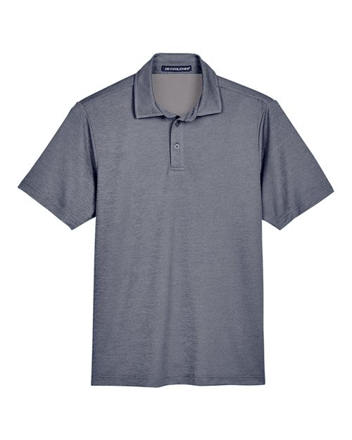 Devon & Jones DG22, Men's Crownlux Performance Address Mélange Polo, Navy Melange