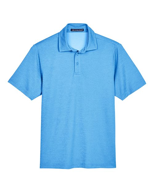 Devon & Jones DG22, Men's Crownlux Performance Address Mélange Polo, Ocean Blue Melange