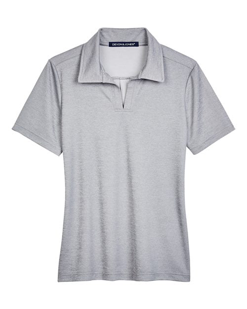 Devon & Jones DG22W, Women's Crownlux Performance Address Melange Polo, Grey Melange