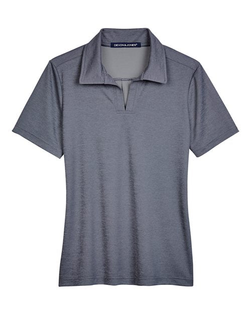 Devon & Jones DG22W, Women's Crownlux Performance Address Melange Polo, Navy Melange
