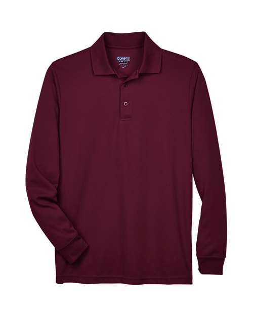 CORE365 88192, Men's Pinnacle Performance Long Sleeve Piqué Polo, Burgundy