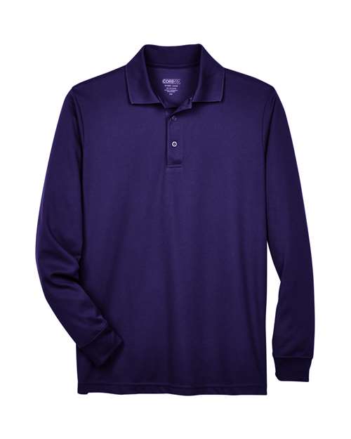 CORE365 88192, Men's Pinnacle Performance Long Sleeve Piqué Polo, Campus Purple