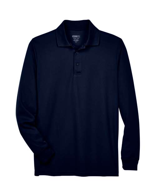CORE365 88192, Men's Pinnacle Performance Long Sleeve Piqué Polo, Classic Navy