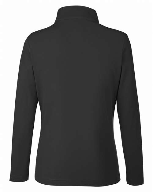 CORE365 CE405W, Women's Fusion Chromasoft Pique Quarter-zip Pullover, Black