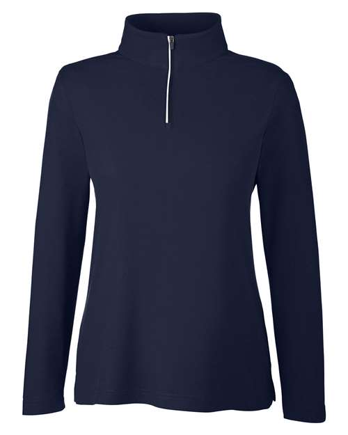 CORE365 CE405W, Women's Fusion Chromasoft Pique Quarter-zip Pullover, Classic Navy
