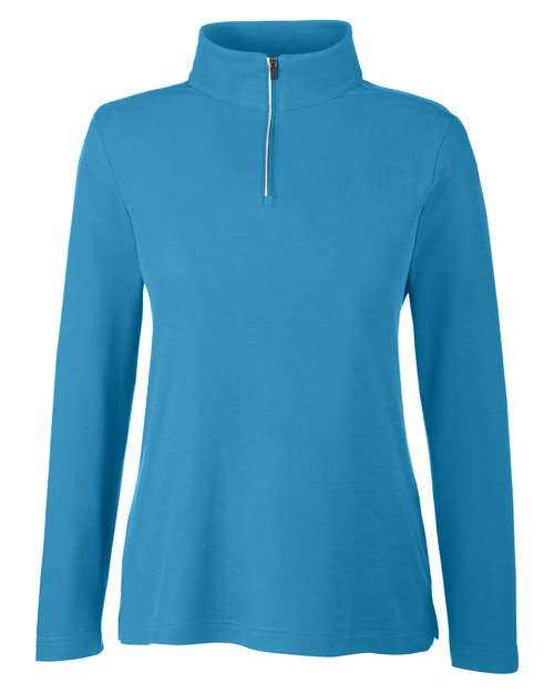 CORE365 CE405W, Women's Fusion Chromasoft Pique Quarter-zip Pullover, Electric Blue