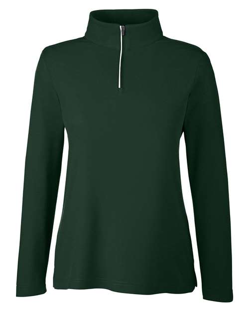 CORE365 CE405W, Women's Fusion Chromasoft Pique Quarter-zip Pullover, Forest