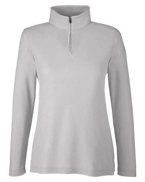 CORE365 CE405W, Women's Fusion Chromasoft Pique Quarter-zip Pullover, Platinum