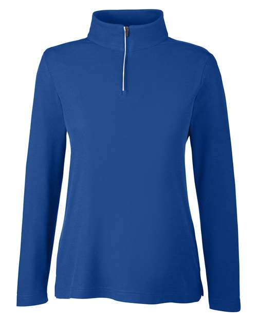 CORE365 CE405W, Women's Fusion Chromasoft Pique Quarter-zip Pullover, True Royal