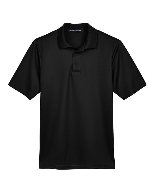 Devon & Jones DG20, Men's Crownlux Performance Plaited Polo, Black