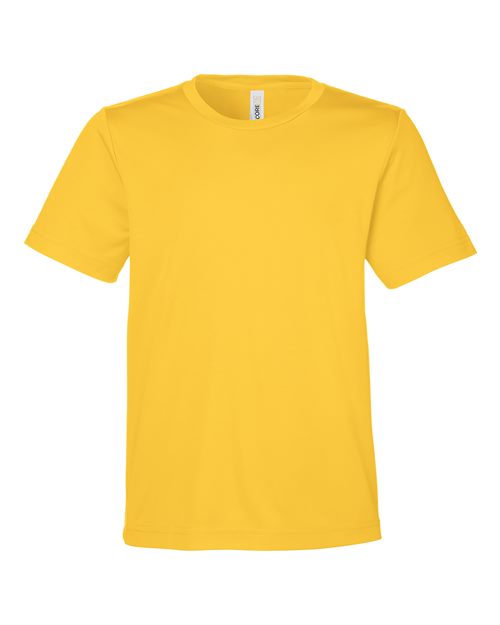 CORE365 CE10Y, Youth Capital Performance T-shirt, Campus Gold
