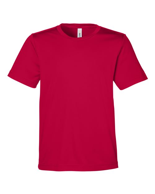 CORE365 CE10Y, Youth Capital Performance T-shirt, Classic Red
