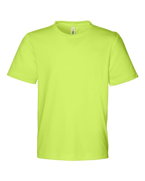 CORE365 CE10Y, Youth Capital Performance T-shirt, Safety Yellow