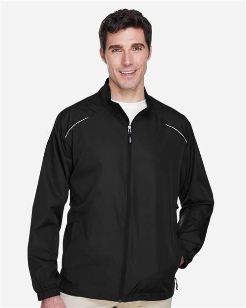 Men's Techno Lite Motivate Unlined Lightweight Jacket - - 13212 Black 2-2.9 oz 226A7 88183 AB Exclusive Brands Adjustable CA New ab CORE365 Drawstring Full-Zips Jackets Long Sleeves Mens & Unisex New AB Outerwear Performance Pockets Polyester - 100% S&S Deep Deals S&S Exclusive Brands Safety Spiritwear Water Resistant Zips