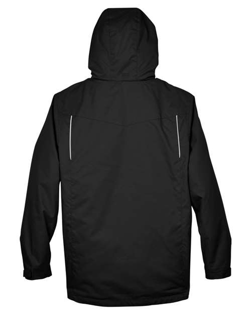 CORE365 88205, Men's Region 3-in-1 Jacket With Fleece Liner, Black