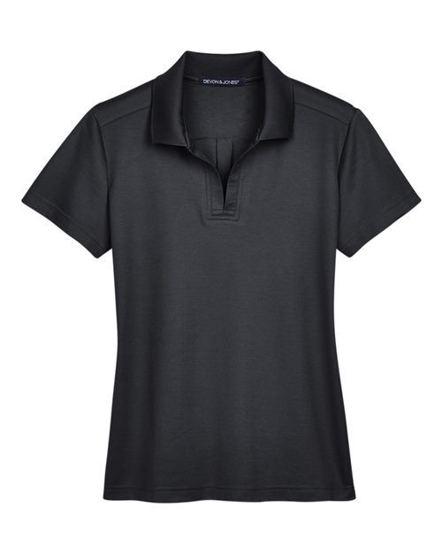 Devon & Jones DG20W, Women's Crownlux Performance Plaited Polo, Black