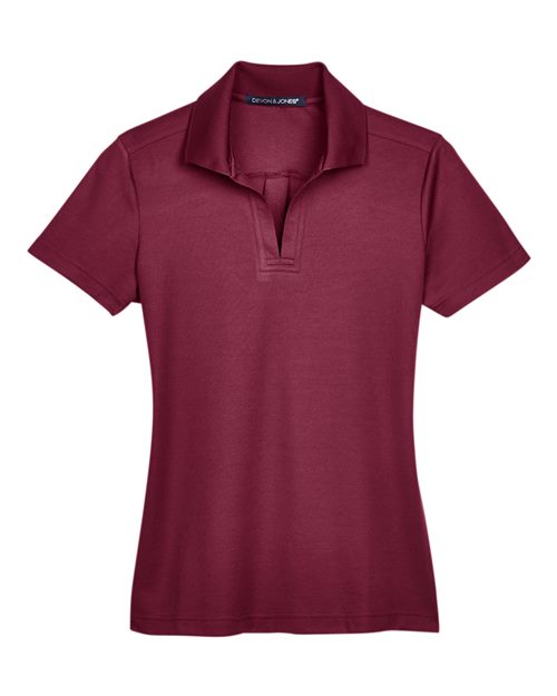 Devon & Jones DG20W, Women's Crownlux Performance Plaited Polo, Burgundy