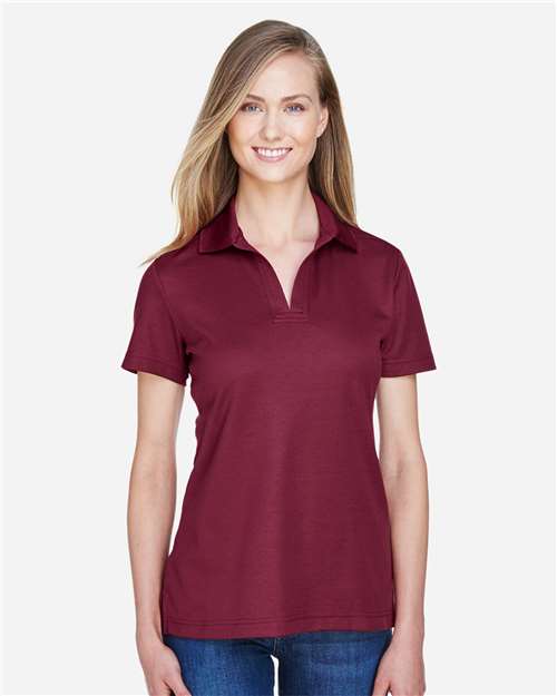Devon & Jones DG20W, Women's Crownlux Performance Plaited Polo, Burgundy