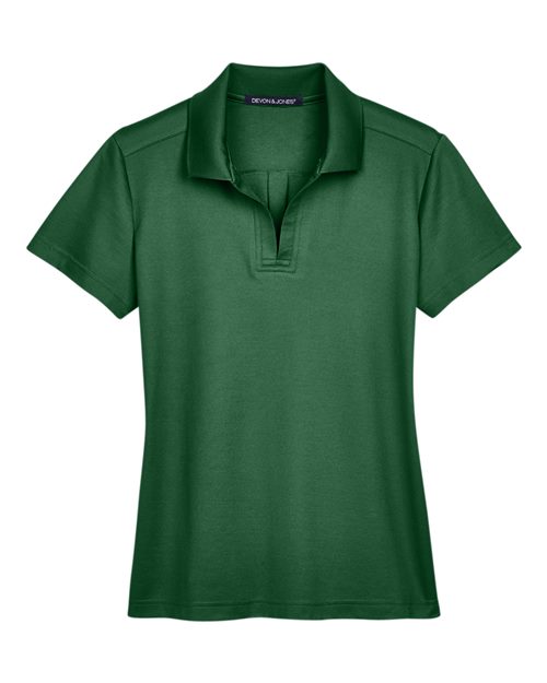 Devon & Jones DG20W, Women's Crownlux Performance Plaited Polo, Forest