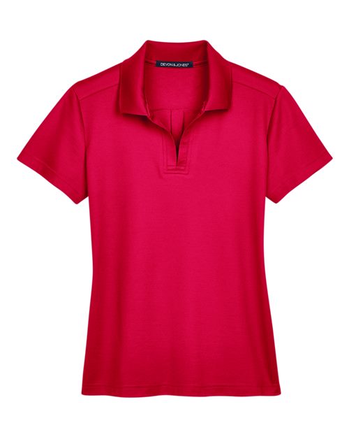 Devon & Jones DG20W, Women's Crownlux Performance Plaited Polo, Red