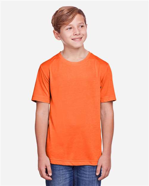 CORE365 CE111Y, Youth Fusion Chromasoft Performance T-shirt, Campus Orange