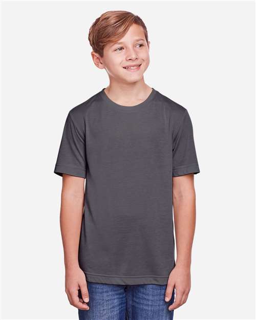 CORE365 CE111Y, Youth Fusion Chromasoft Performance T-shirt, Carbon