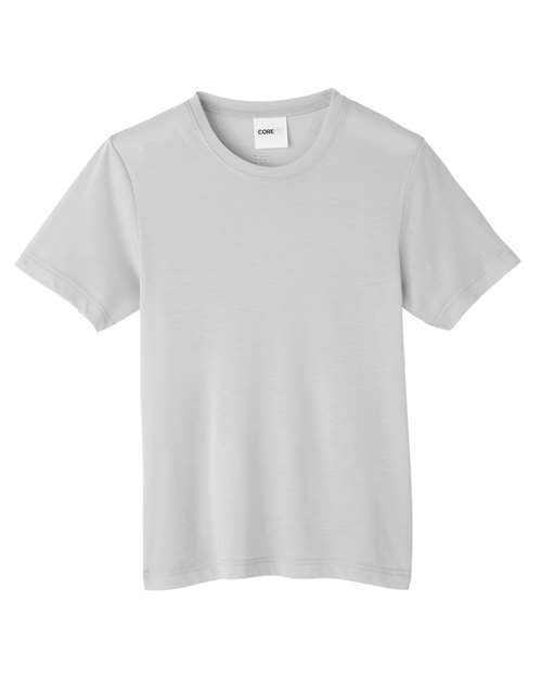 CORE365 CE111Y, Youth Fusion Chromasoft Performance T-shirt, Platinum