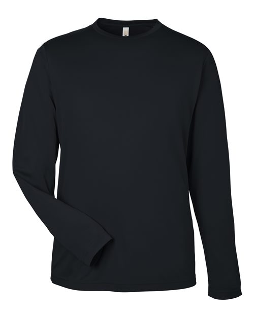 CORE365 CE10L, Unisex Capital Long Sleeve Performance T-shirt, Black