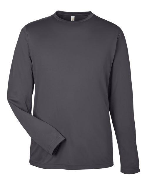 CORE365 CE10L, Unisex Capital Long Sleeve Performance T-shirt, Carbon