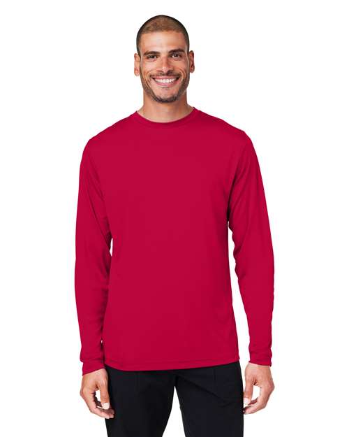 Unisex Capital Long Sleeve Performance T-Shirt - - 13220 Classic Red 267A7 4-4.9 oz AB Exclusive Brands Activewear CA New ab CE10L CORE365 Crewneck Explore Corporate Explore Corporate Company Gear Explore Corporate Uniforms Long Sleeves Mens & Unisex Moisture-Management New New AB Performance Polyester - 100% S&S Exclusive Brands Safety Sun/UV Protection T-Shirts T-Shirts - Long Sleeve Tear Away Tops