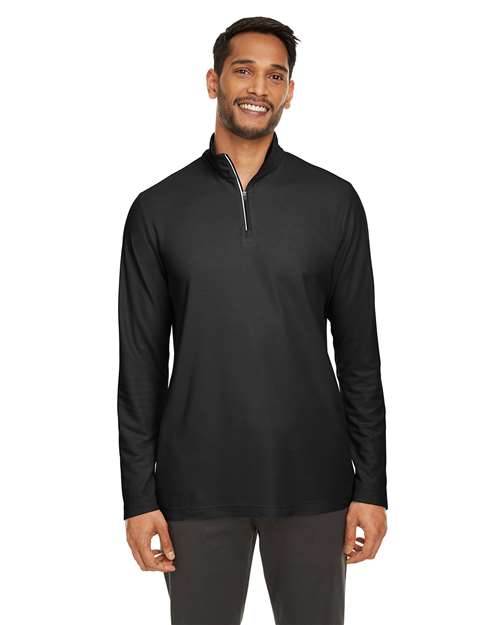 Men's Fusion ChromaSoft™ Pique Quarter-Zip Pullover - - 13221 Black 286A7 6-6.9 oz AB Exclusive Brands Activewear Antimicrobial CA New ab CE405 CORE365 Long Sleeves Mens & Unisex Moisture-Management New AB Performance Pique Polos & Knits Polyester - 100% Pullovers Quarter-Zips S&S Exclusive Brands Spiritwear Tear Away Tops Zips