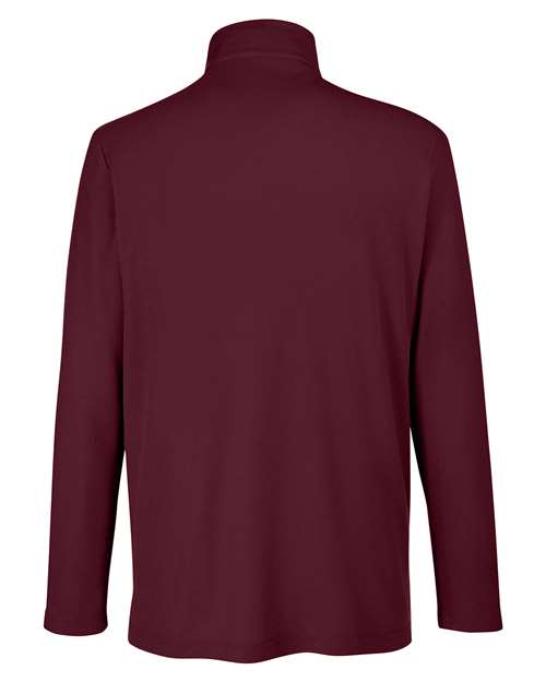 CORE365 CE405, Men's Fusion Chromasoft Pique Quarter-zip Pullover, Burgundy