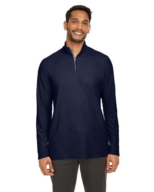 Men's Fusion ChromaSoft™ Pique Quarter-Zip Pullover - - 13221 Classic Navy 286A7 6-6.9 oz AB Exclusive Brands Activewear Antimicrobial CA New ab CE405 CORE365 Long Sleeves Mens & Unisex Moisture-Management New AB Performance Pique Polos & Knits Polyester - 100% Pullovers Quarter-Zips S&S Exclusive Brands Spiritwear Tear Away Tops Zips
