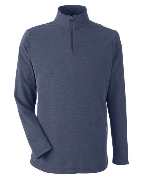 CORE365 CE405, Men's Fusion Chromasoft Pique Quarter-zip Pullover, Classic Navy Heather