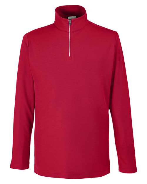 CORE365 CE405, Men's Fusion Chromasoft Pique Quarter-zip Pullover, Classic Red