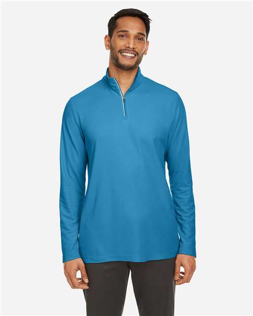 CORE365 CE405, Men's Fusion Chromasoft Pique Quarter-zip Pullover, Electric Blue