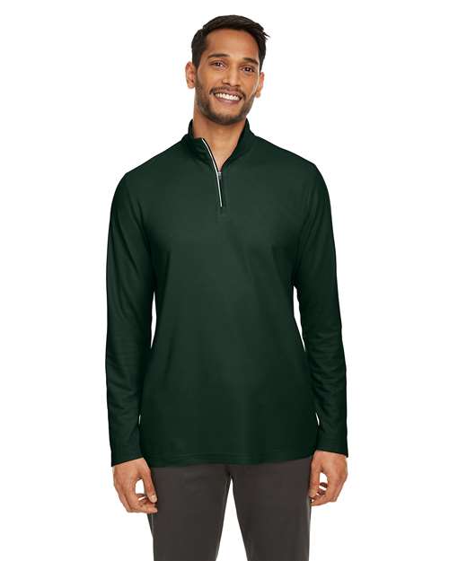 Men's Fusion ChromaSoft™ Pique Quarter-Zip Pullover - - 13221 Forest 286A7 6-6.9 oz AB Exclusive Brands Activewear Antimicrobial CA New ab CE405 CORE365 Long Sleeves Mens & Unisex Moisture-Management New AB Performance Pique Polos & Knits Polyester - 100% Pullovers Quarter-Zips S&S Exclusive Brands Spiritwear Tear Away Tops Zips