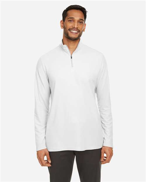 CORE365 CE405, Men's Fusion Chromasoft Pique Quarter-zip Pullover, White
