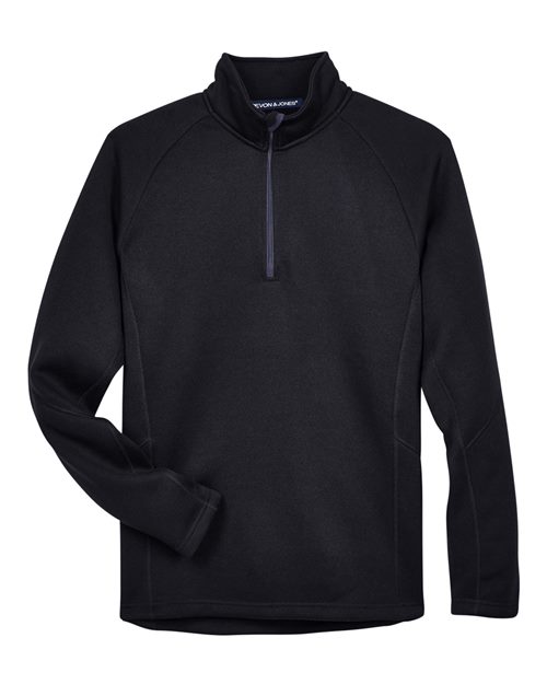 Devon & Jones DG792, Unisex Bristol Sweater Fleece Quarter-zip Pullover, Black