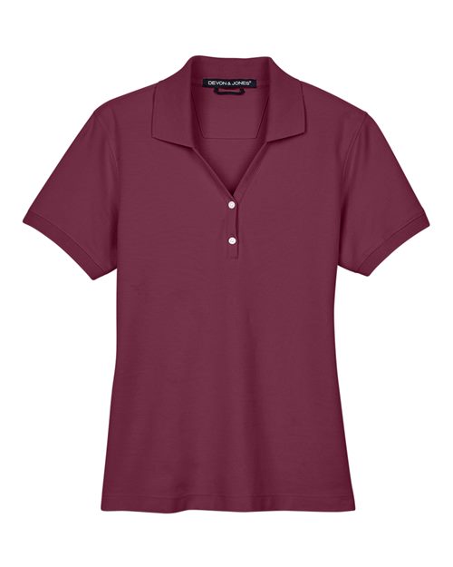 Devon & Jones D100W, Women's Pima Piqué Polo, Burgundy