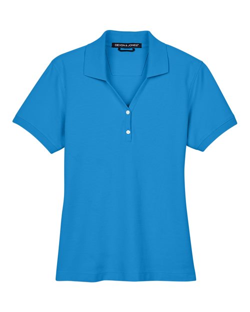 Devon & Jones D100W, Women's Pima Piqué Polo, French Blue