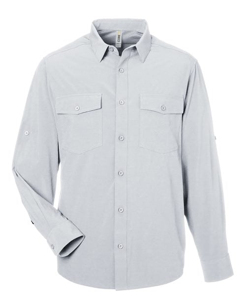 CORE365 CE510L, Men's Ultra Uvp Marina Shirt, Platinum