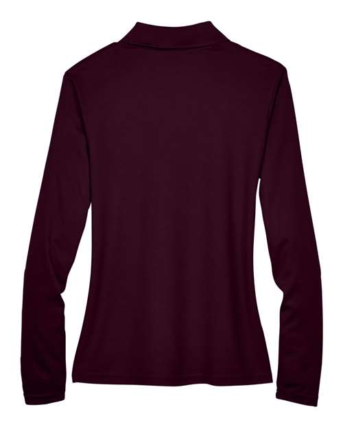 CORE365 78192, Women's Pinnacle Performance Long Sleeve Piqué Polo, Burgundy